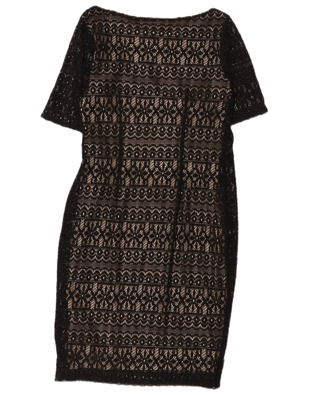 Marks & Spencer Spitzen-Etuikleid für Damen, Gr. 12, Mittelschwarz, geblümt