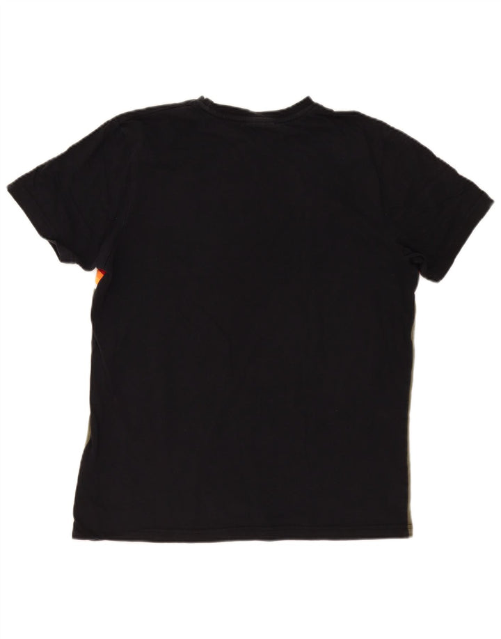 Ellesse Herren-Grafik-T-Shirt-Oberteil aus mittlerer Khaki-Farbblock-Baumwolle
