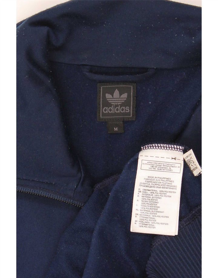 Adidas Herren-Trainingsanzug-Top-Jacke aus mittelmarineblauem Polyester