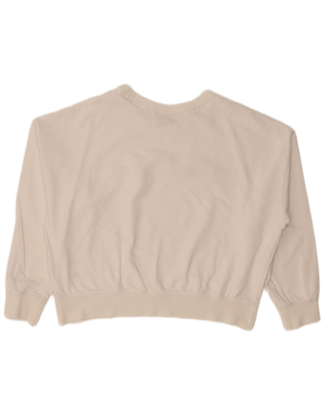 CHAMPION Womens Oversized Crop Graphic Sweatshirt Pullover UK 10 Small Weiß