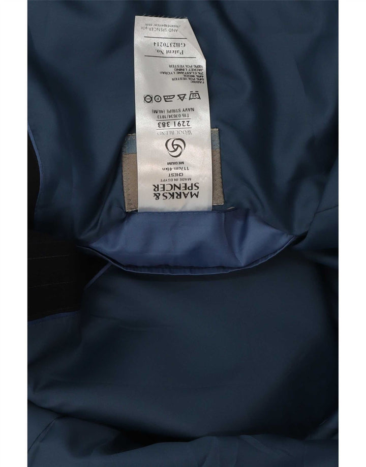 Marks & Spencer Herren-Blazer mit 2 Knöpfen, Gr. 46, Marineblau, Nadelstreifen