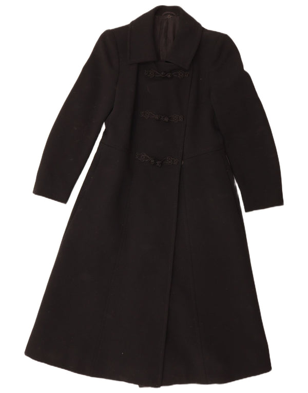 Vintage Damen Mantel UK 10 Small Schwarz