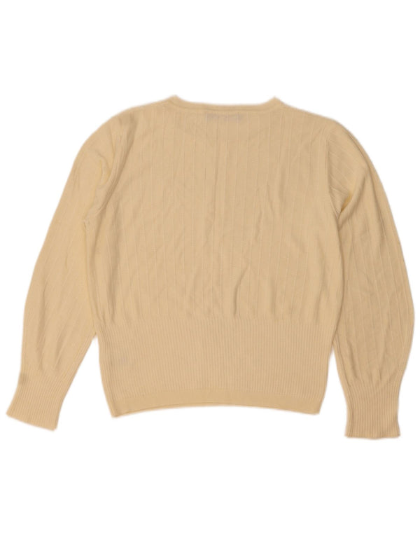Marks & Spencer Damen-Pullover mit Rundhalsausschnitt, UK 12, mittelbeige Viskose
