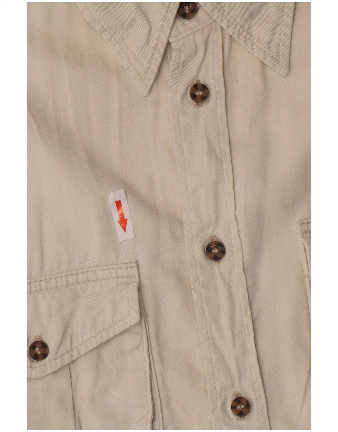 Wrangler Herren-Kurzarm-Militärhemd aus mittelweißer Baumwolle
