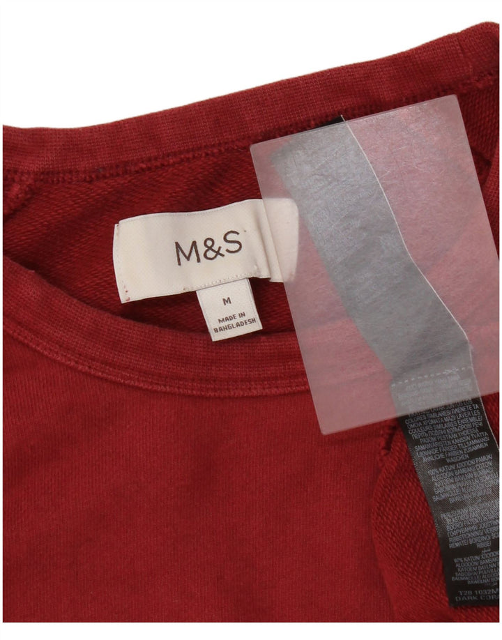 Marks & Spencer Herren-Sweatshirt-Pullover, mittlere Burgunderrote Baumwolle