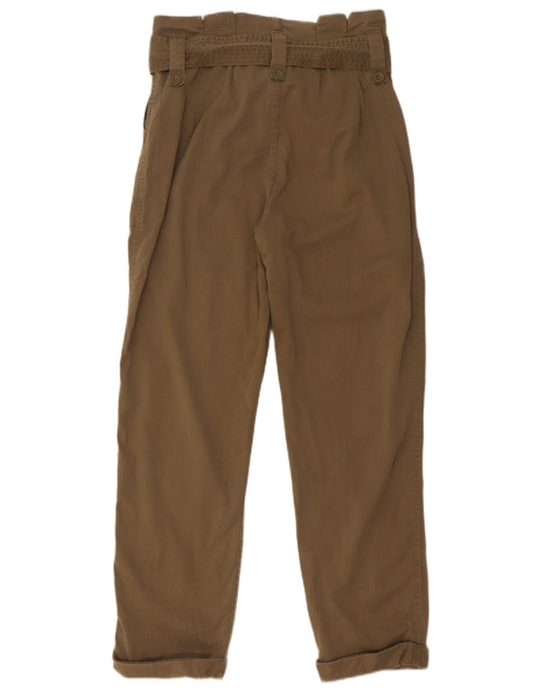 Topshop Womens High Waist Tapered Casual Trousers UK 10 Small W28 L26 Khaki