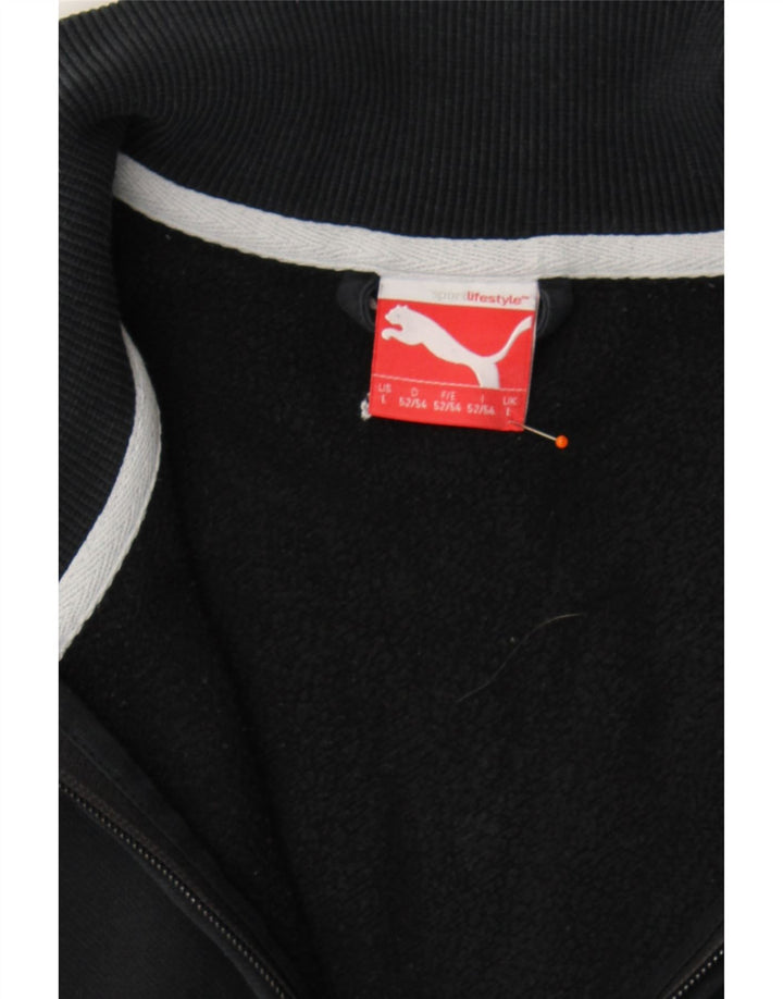 PUMA Mens Graphic Tracksuit Top Jacket Large Black Cotton Vintage Puma and Second-Hand Puma from Messina Hembry 