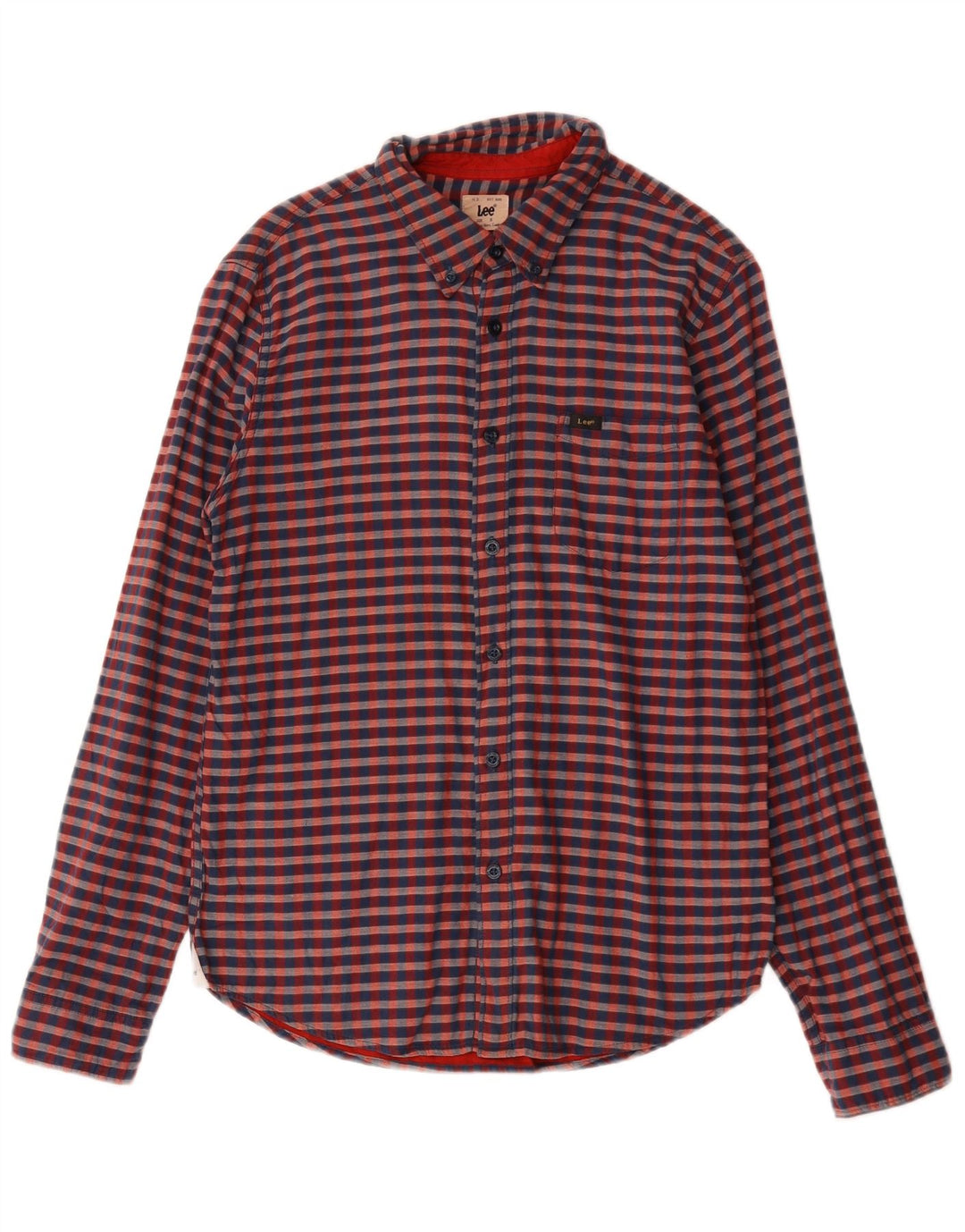 Lee Herrenhemd, klein, rot, Gingham-Baumwolle
