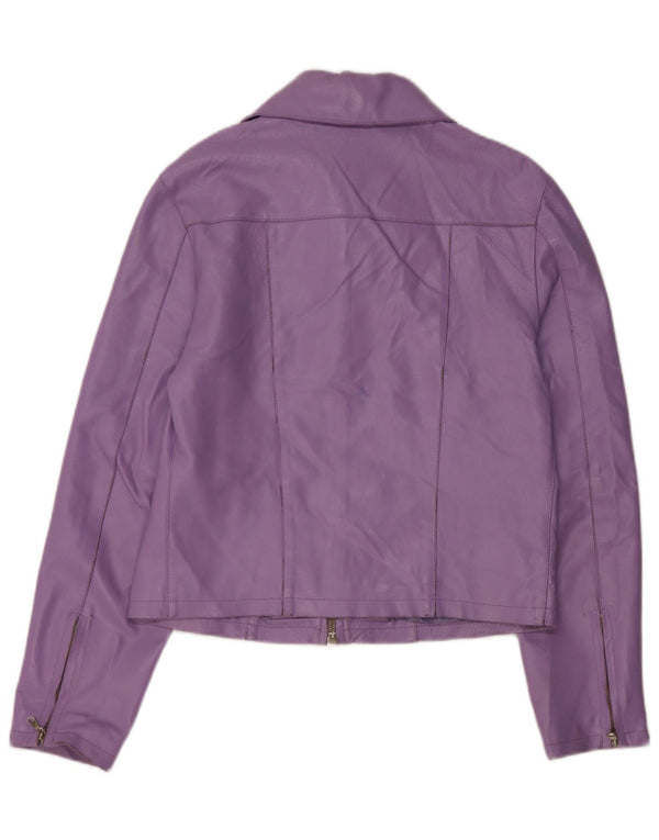 Habana Damen Lederjacke UK 10 Small Lila Leder