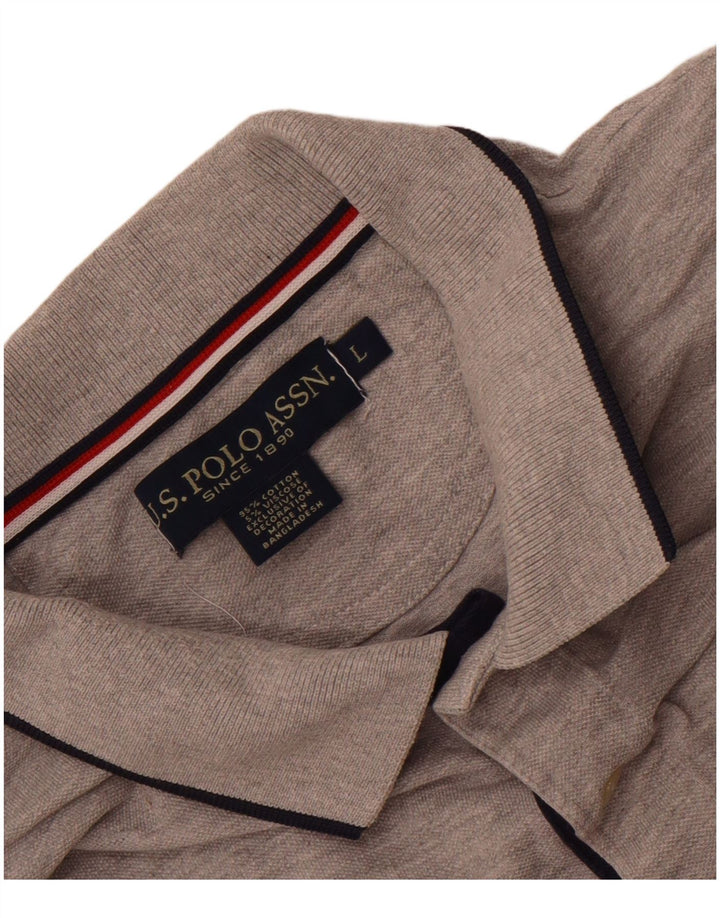 U.S. Polo Assn. Herren-Poloshirt mit Grafik, groß, aus grauer Baumwolle