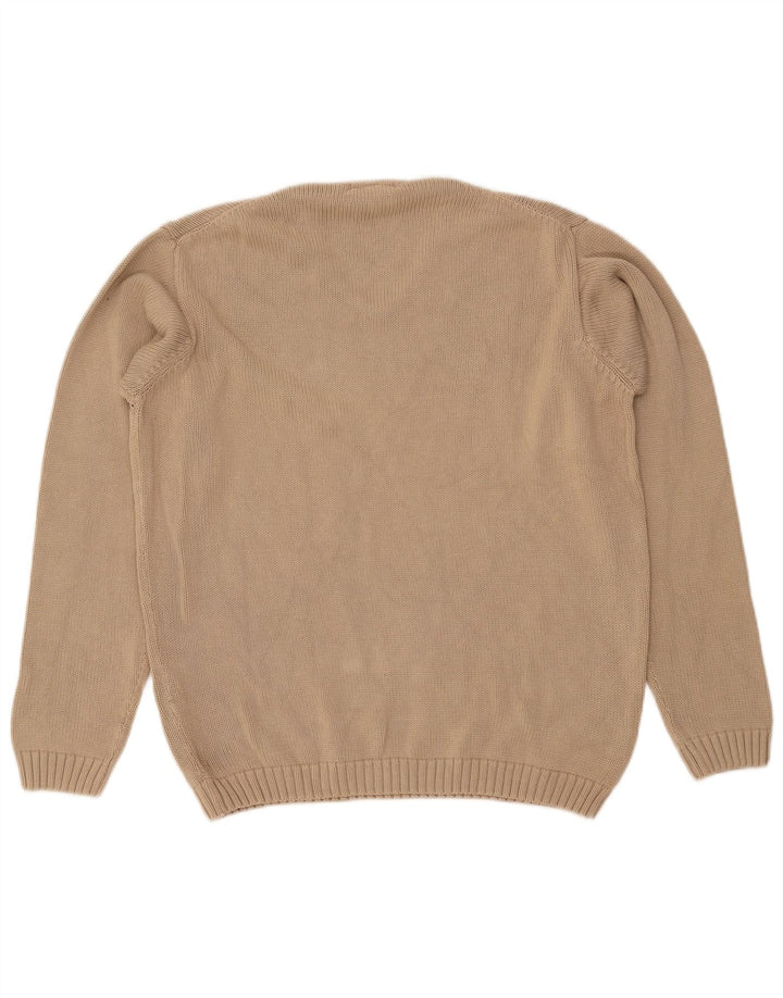MASSIMO DUTTI Herren-Pullover mit V-Ausschnitt, EU 38, mittelbeige Baumwolle