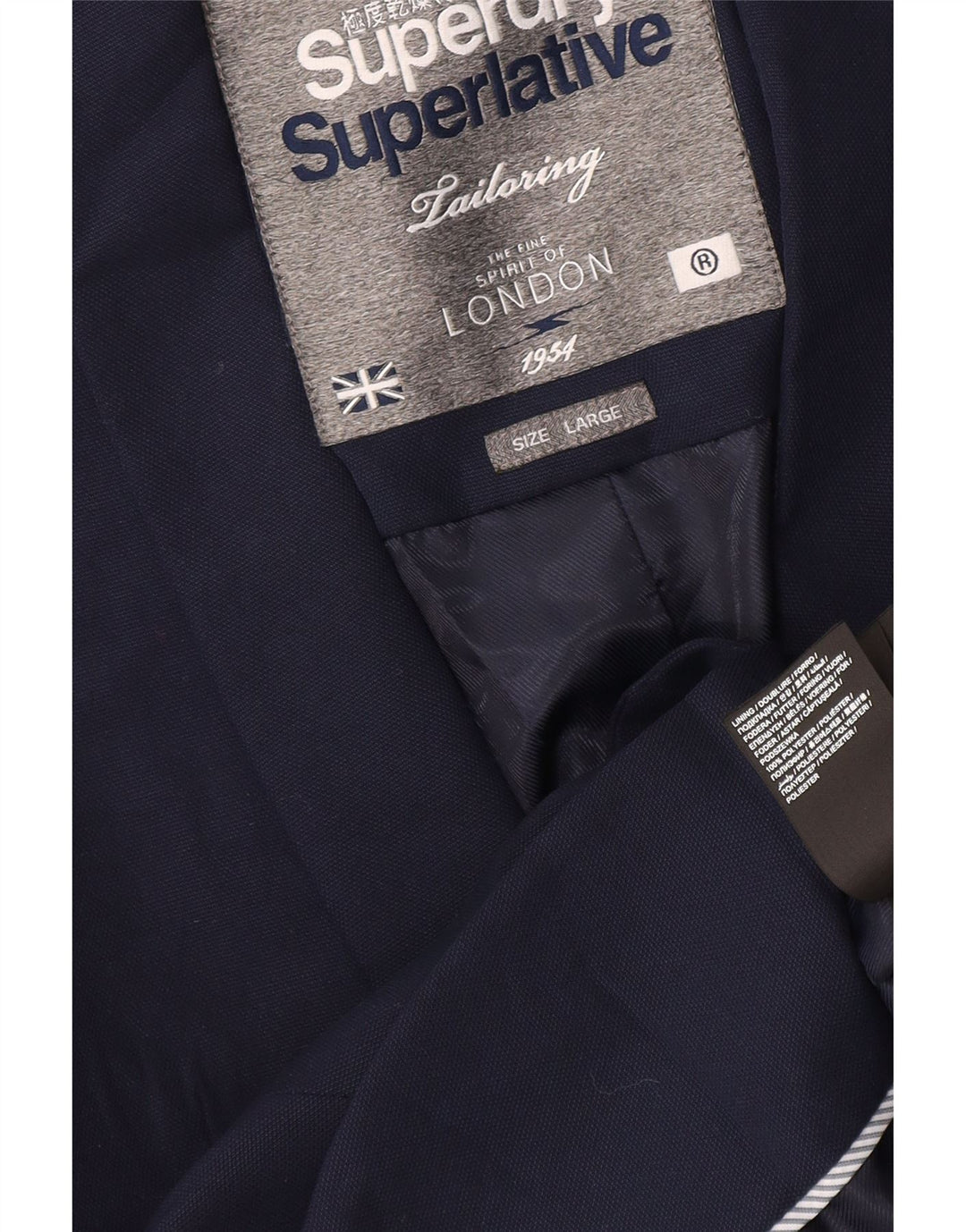 Superdry Damen-Blazer mit 1 Knopf, UK 16, Größe L, Marineblau, Polyester