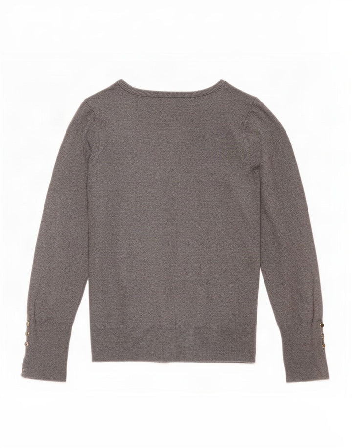 Zara Damen-Cardigan-Pullover UK 14 Große graue Viskose