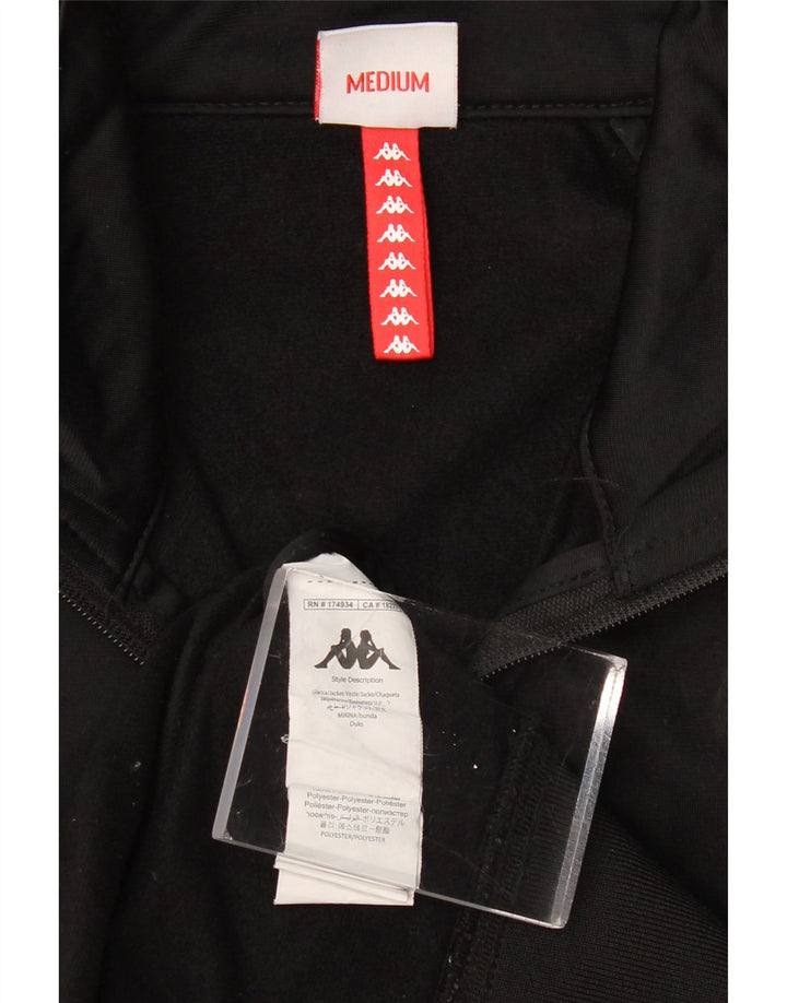 KAPPA Herren-Trainingsanzugoberteil mit Grafik, Mittelschwarzes Farbblock-Polyester