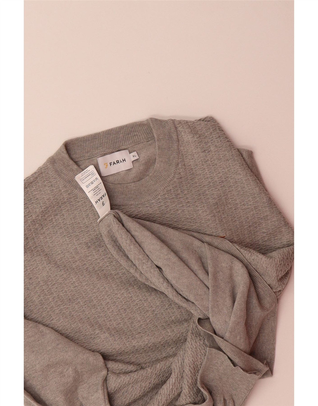 FARAH Mens Crew Neck Jumper Sweater XL Grey Cotton Vintage Farah and Second-Hand Farah from Messina Hembry 