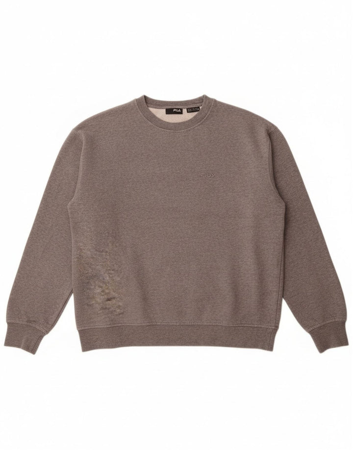 Fila Herren-Sweatshirt-Pullover aus mittelgrauer Baumwolle