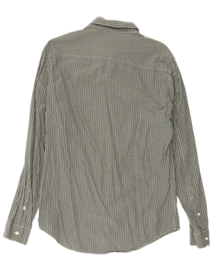 Timberland Herren Slim-Fit-Hemd aus mittelgrüner Gingham-Baumwolle
