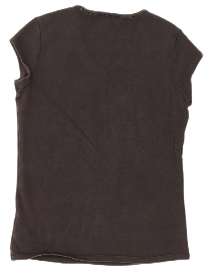 NIKE Damen T-Shirt Top UK 14/16 Large Schwarz Baumwolle