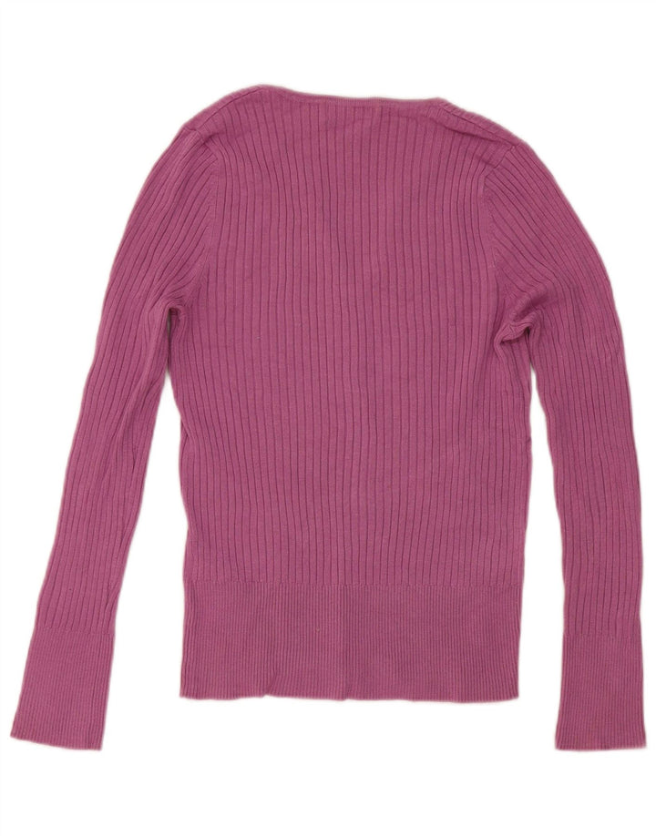 Marks & Spencer Damen-Pullover mit V-Ausschnitt, Gr. 12, Mittelrosa, Viskose