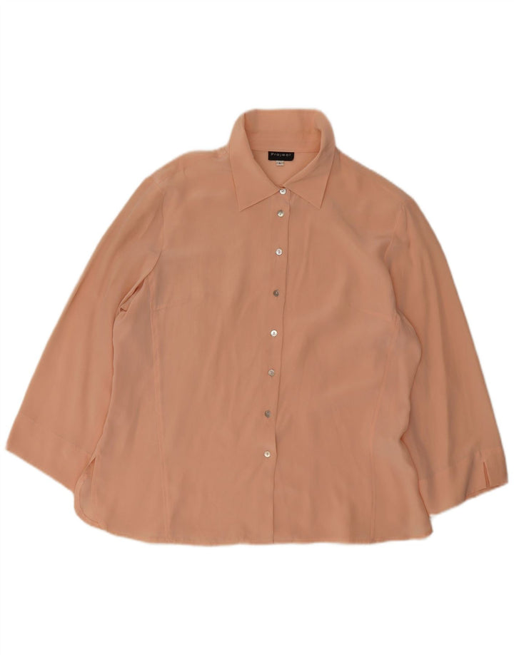 Project Damen-Hemdbluse, UK 16, Größe L, rosa Seide