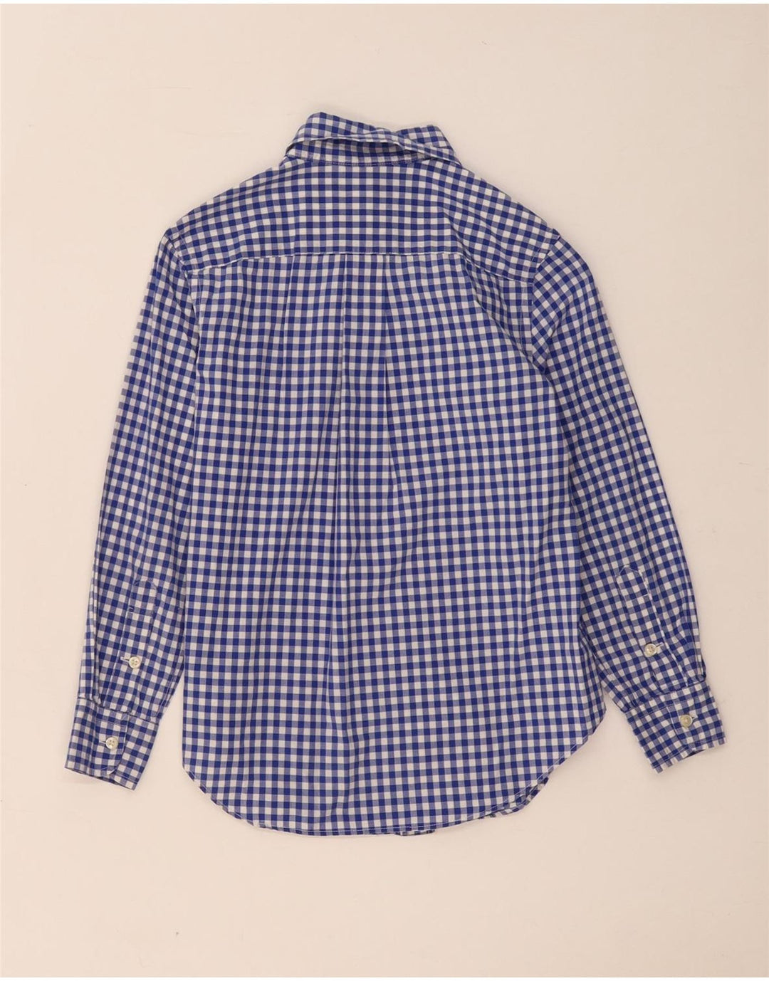 Ralph Lauren Jungen-Hemd, 7–8 Jahre, klein, blaues Gingham-Baumwolle