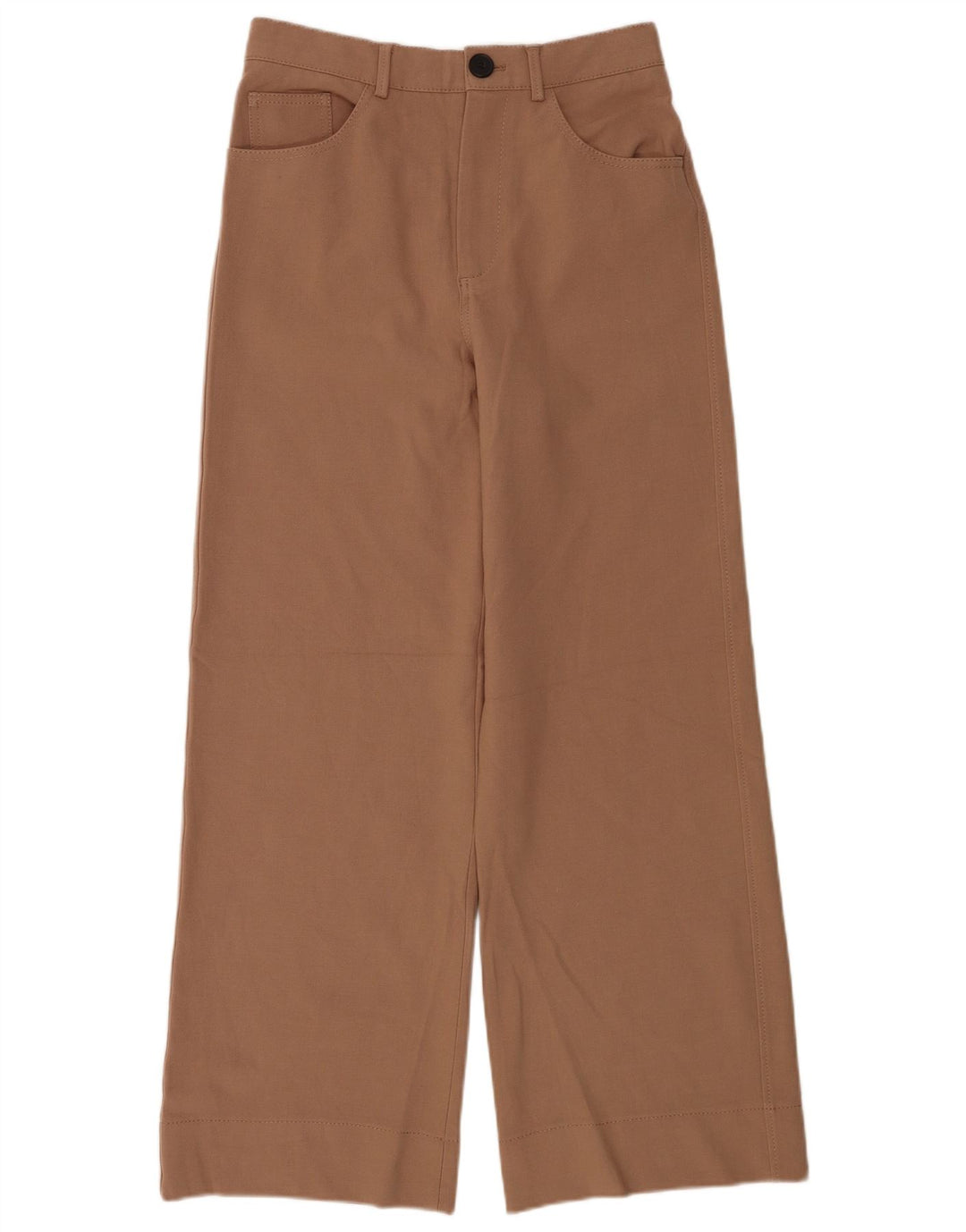 Zara Damen-Freizeithose mit weitem Bein, mittelgroß, W28, L30, braun, Polyester