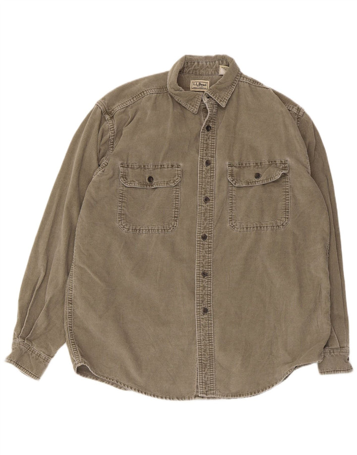 L.L.Bean Herren-Cordhemd aus mittlerer Khaki-Baumwolle