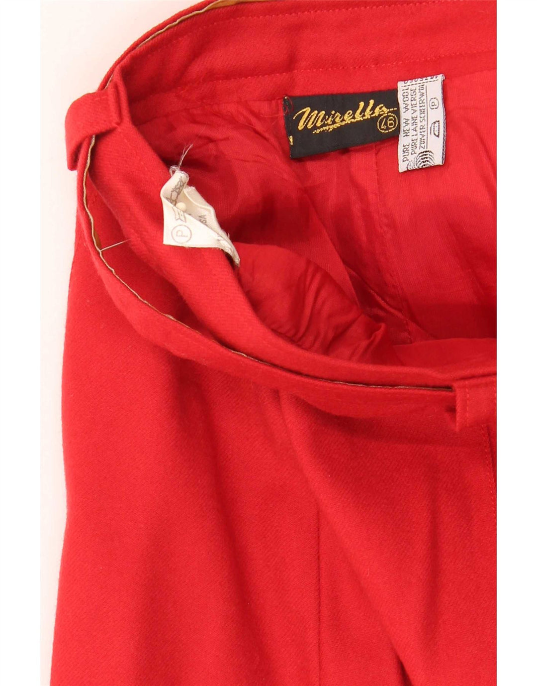 Mirella Damen Messerfaltenrock IT 46 Large W32 Rote Schurwolle