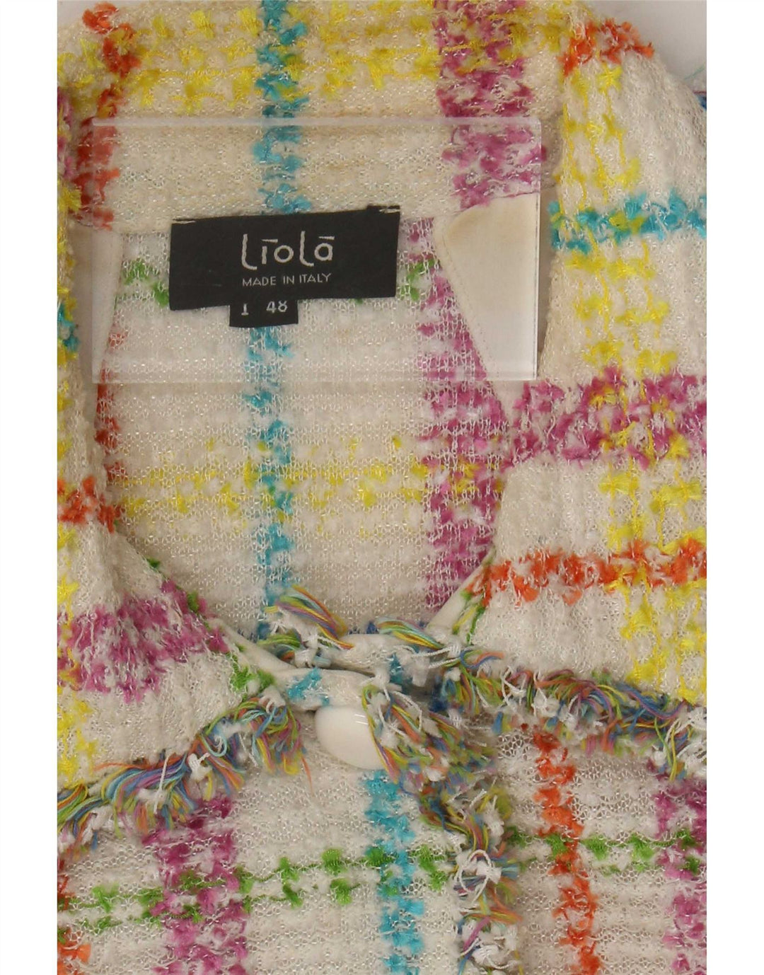 Liola Damen-Bolerojacke mit 3/4-Ärmeln, IT 48, XL, mehrfarbig kariert