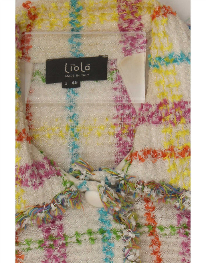 Liola Damen-Bolerojacke mit 3/4-Ärmeln, IT 48, XL, mehrfarbig kariert