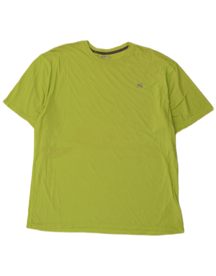 RUSSELL ATHLETIC Herren Dri-Power T-Shirt Top 2XL Grün Polyester