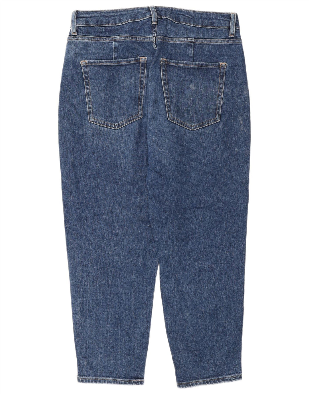 Marks & Spencer Damen High Rise Cropped Jeans UK 12 Medium W30 L25 Blau