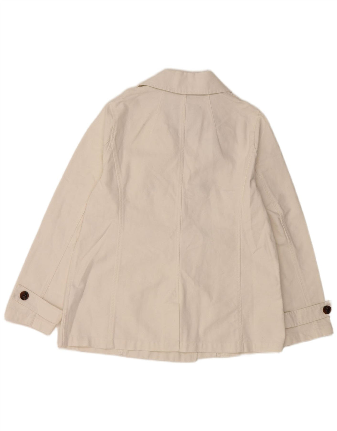 CREW CLOTHING Damen Pea Coat UK 16 Large Weiße Baumwolle