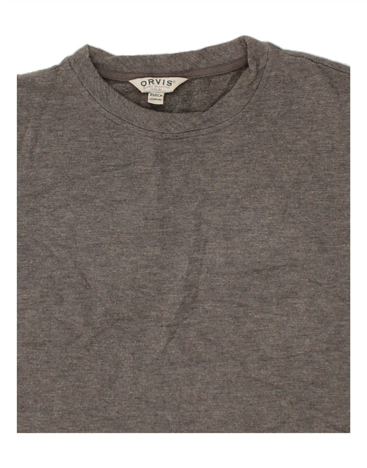 ORVIS Womens Oversized Sweatshirt Jumper UK 6 XS Grey Modal Vintage Orvis and Second-Hand Orvis from Messina Hembry 