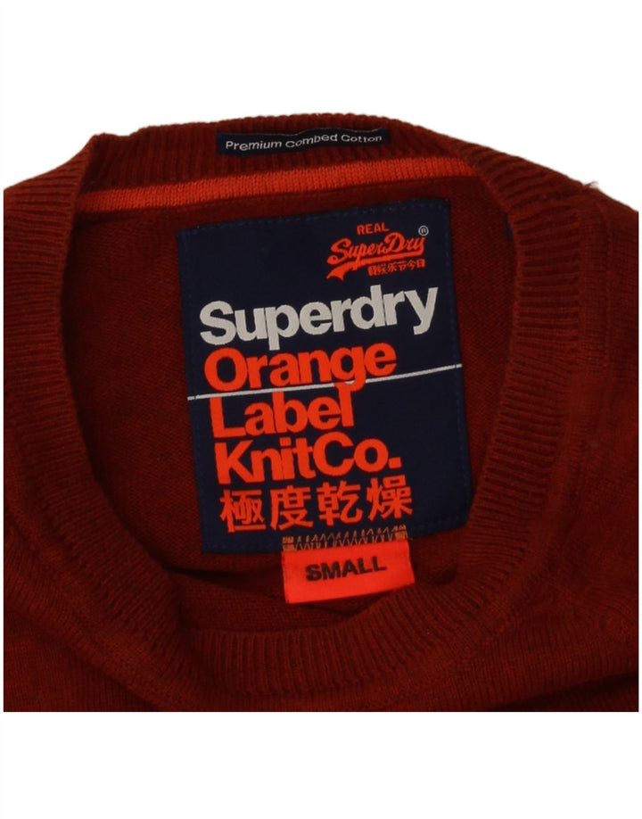 Superdry Herren-Pullover mit U-Boot-Ausschnitt, Größe S, Orange, Baumwolle