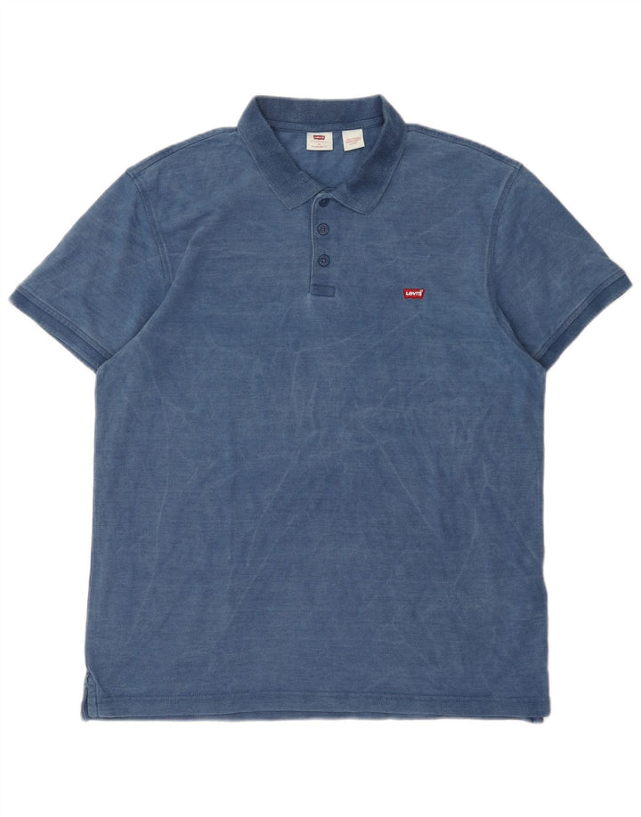 Levi's Herren-Poloshirt mit Standard-Passform, XL, blaue Baumwolle
