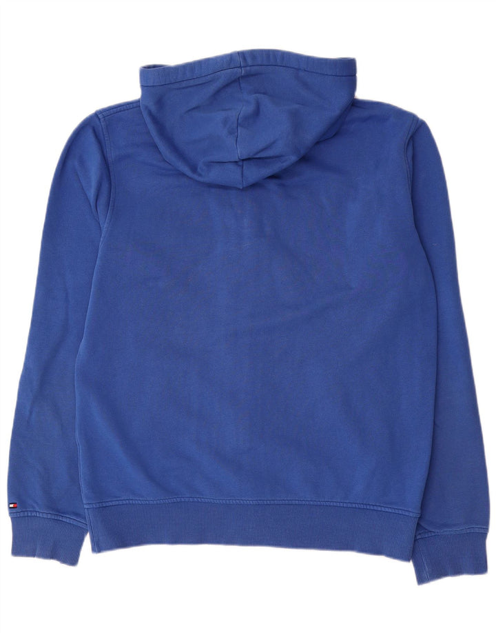 Tommy Hilfiger Herren-Kapuzenpullover mit grafischem Reißverschluss, Mittelblau, Farbblock