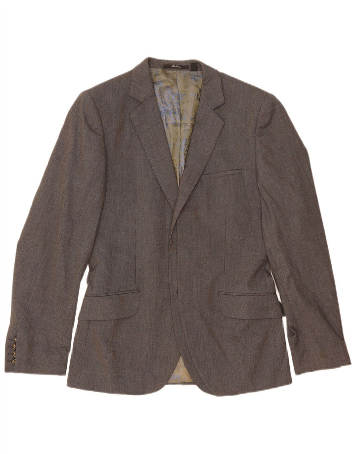 Ted Baker Herren-Blazer, offen, Größe 2, klein, Grau