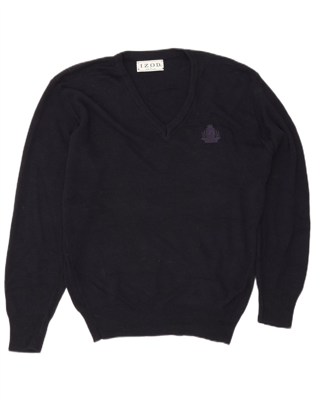 IZOD Herren-Pullover mit V-Ausschnitt, Größe S, Marineblau, Acryl