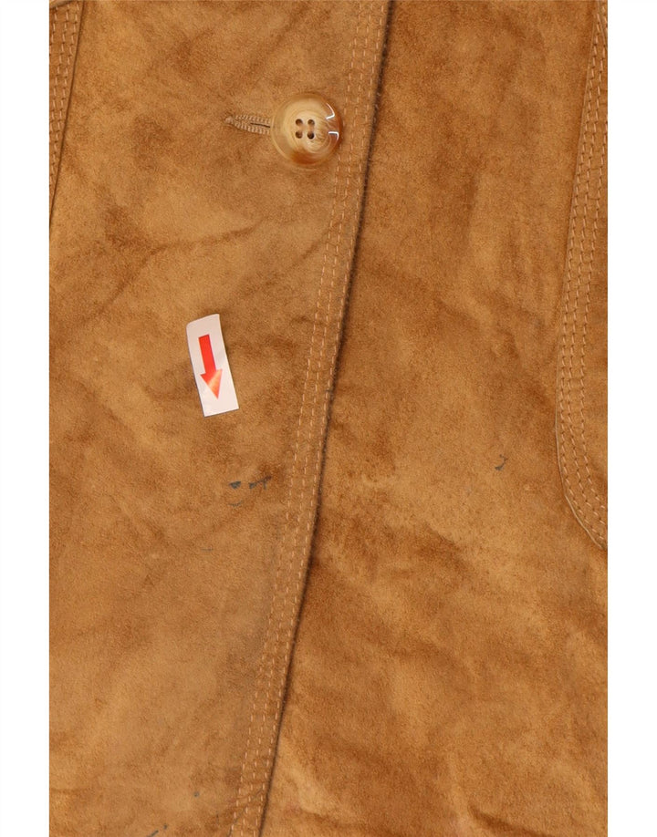 Marks & Spencer Damen Wildledermantel UK 12 Mittelbraunes Leder