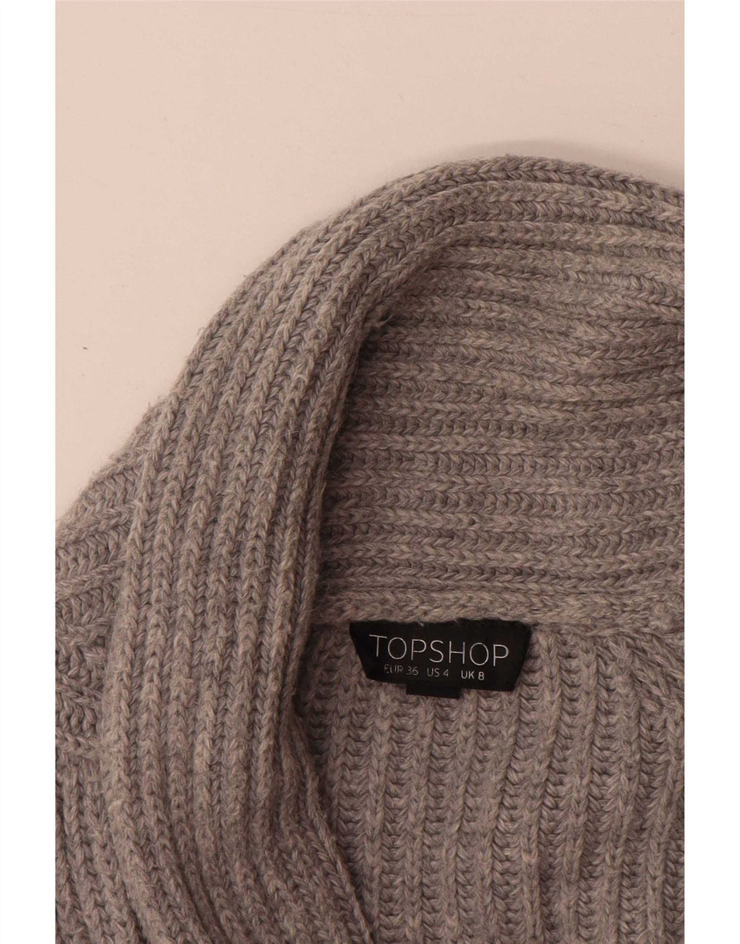 Topshop Damen-Strickjacke in Übergröße, Gr. 8, Small, Grau, Acryl