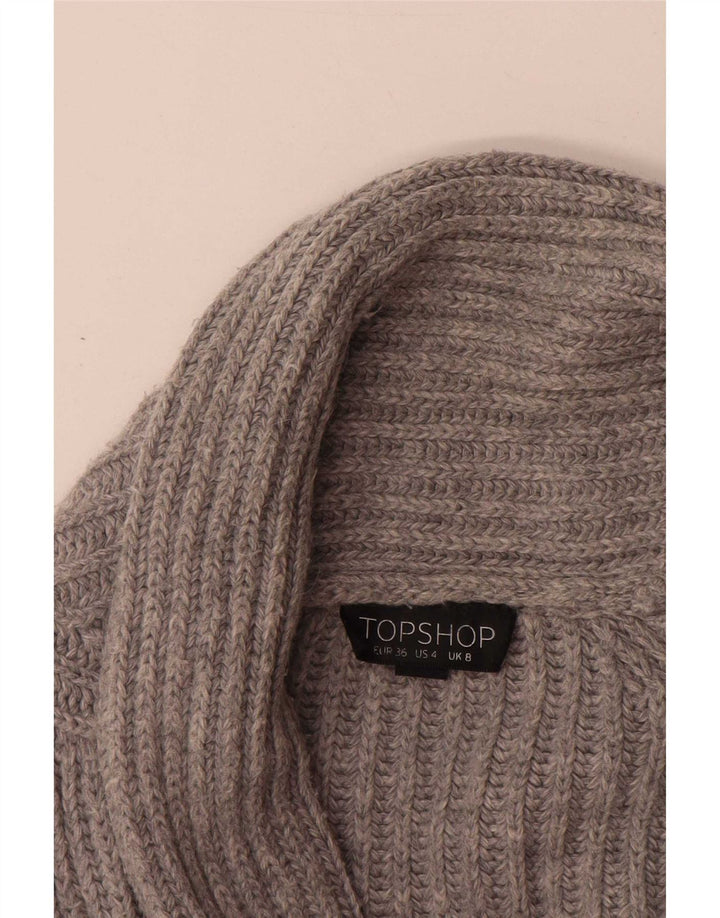 Topshop Damen-Strickjacke in Übergröße, Gr. 8, Small, Grau, Acryl