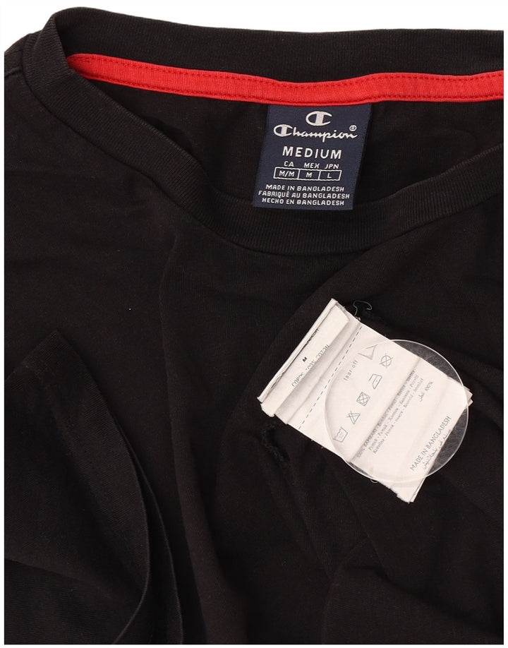 Champion Herren T-Shirt Top Medium Schwarz Baumwolle