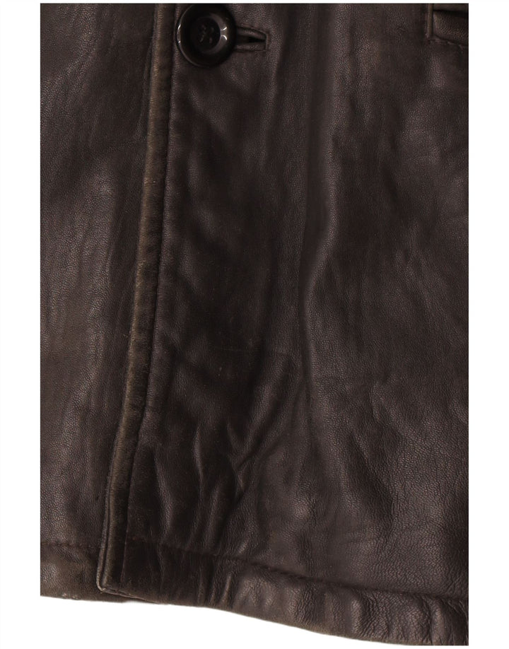 Maddox Herren Lederjacke IT 56 3XL Schwarzes Leder