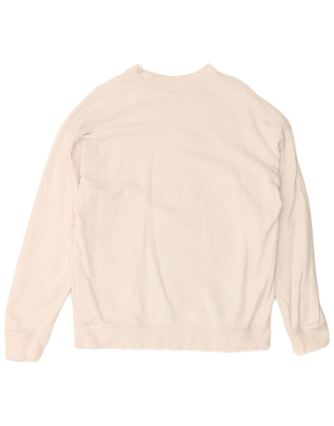 ADIDAS Damen Grafik-Sweatshirt-Pullover UK 14 Große weiße Baumwolle