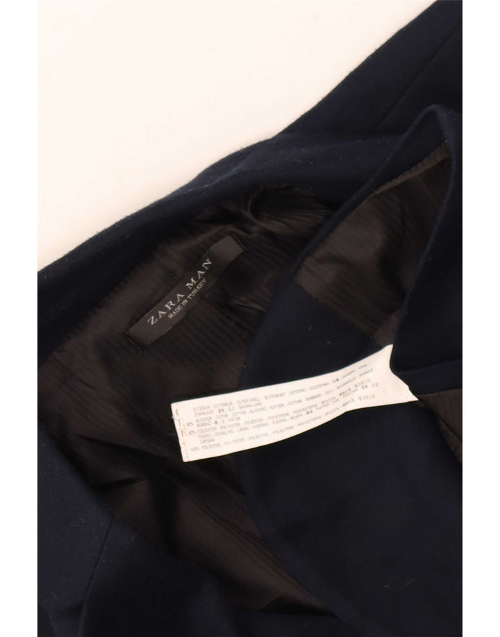 Zara Herren-Blazer mit 2 Knöpfen, UK 42, XL, Marineblau, Baumwolle