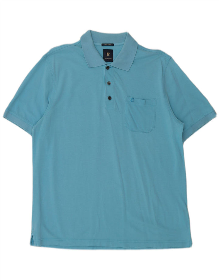 PIERRE CARDIN Herren-Poloshirt, große blaue Baumwolle