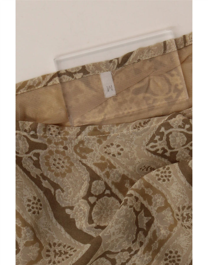 Vintage Damen Maxi Wickelrock Medium W28 Beige Floral