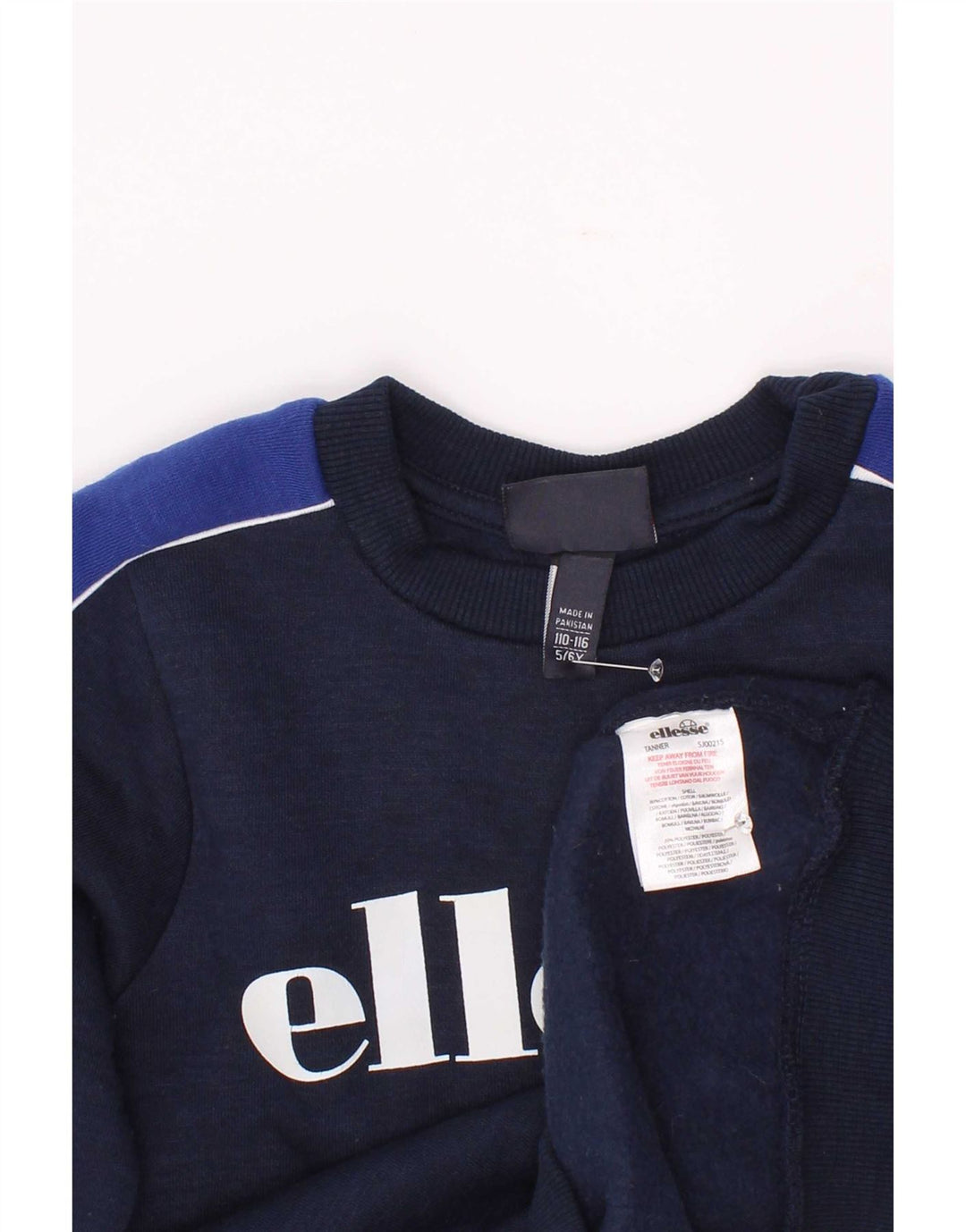 Ellesse Grafik-Sweatshirt für Jungen, 5–6 Jahre, Marineblau, Farbblock