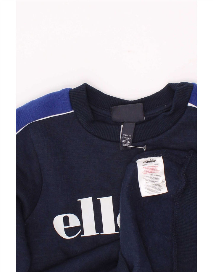 Ellesse Grafik-Sweatshirt für Jungen, 5–6 Jahre, Marineblau, Farbblock